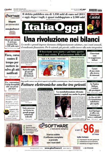 Italia oggi : quotidiano di economia finanza e politica